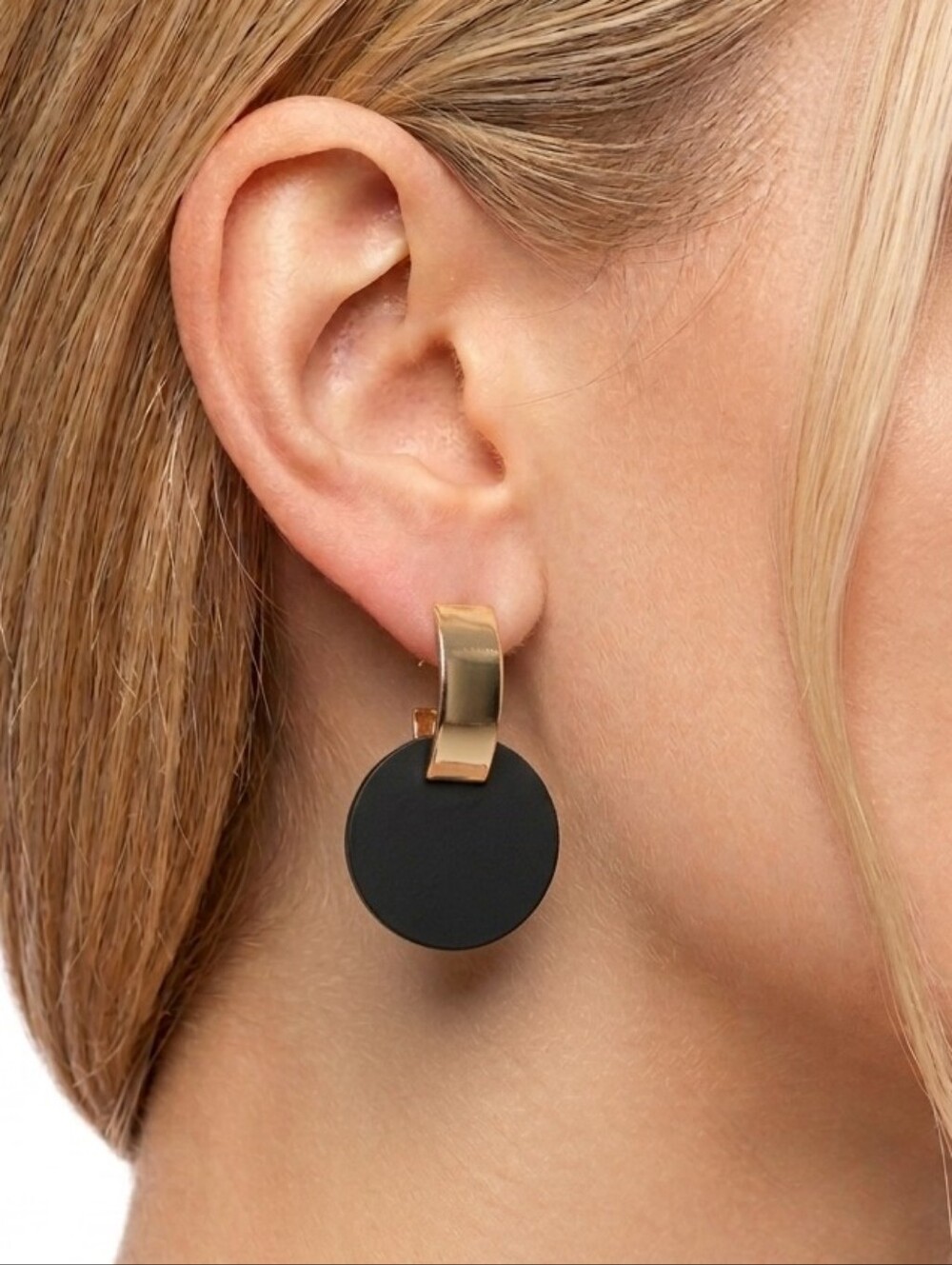 Golden and Black Drop Earrings Modern Contemporary Maximalism Business Casual